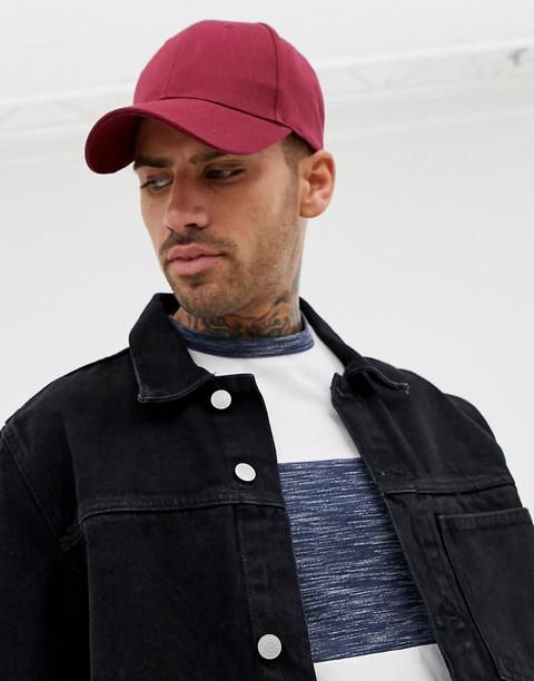 Asos Design - Cappellino Bordeaux - Rosso