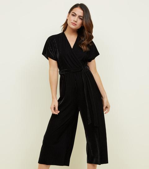new look black culotte jumpsuit