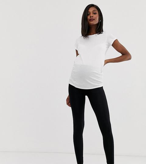 Asos Design Maternity Over The Bump High Waisted Leggings In Black