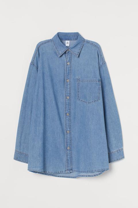 Camisa Vaquera Oversize - Azul