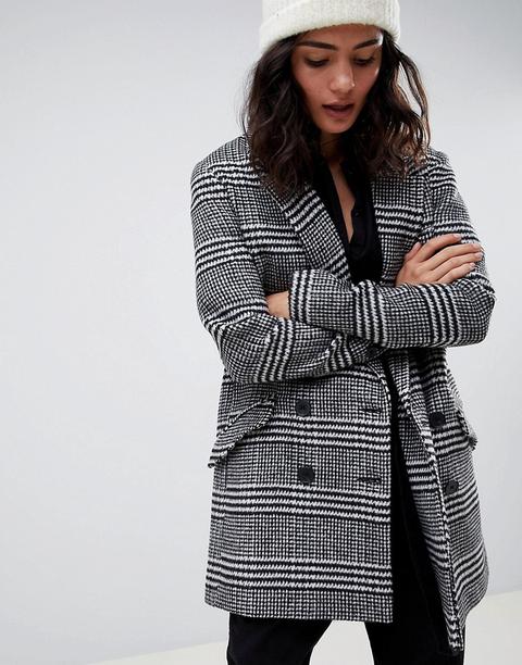 Asos Design Slim Coat In Check-multi