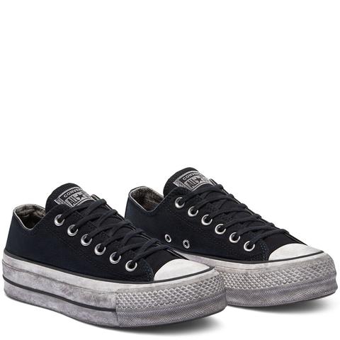converse chuck taylor all star lift smoked canvas high top grey