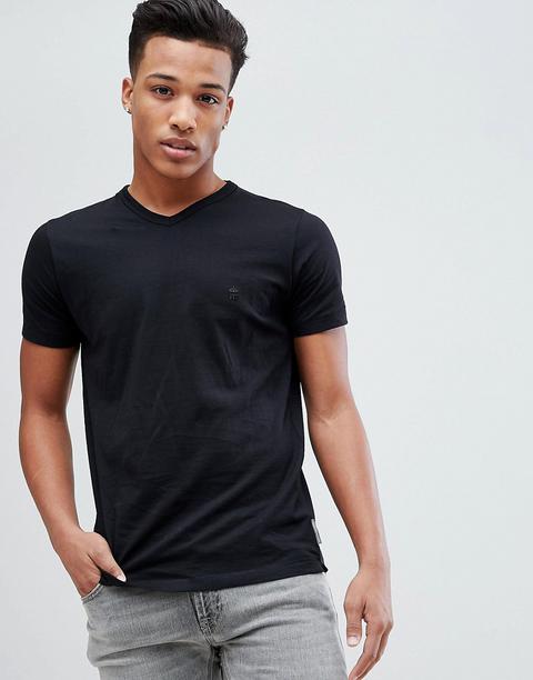 French Connection V Neck T-shirt - Black