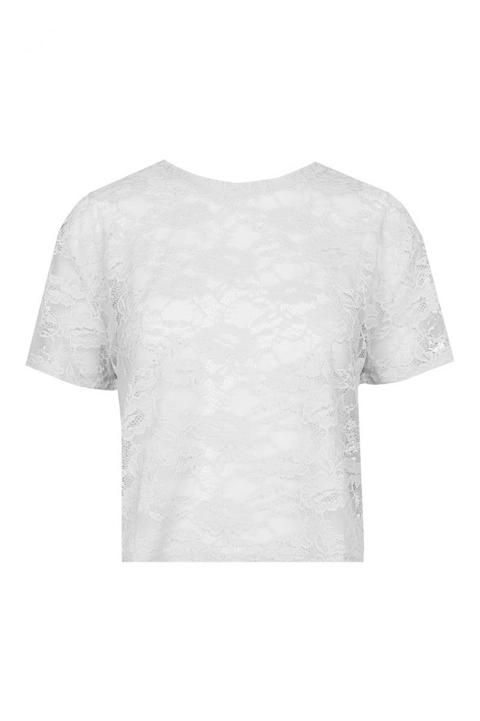 T-shirt In Pizzo Bianco