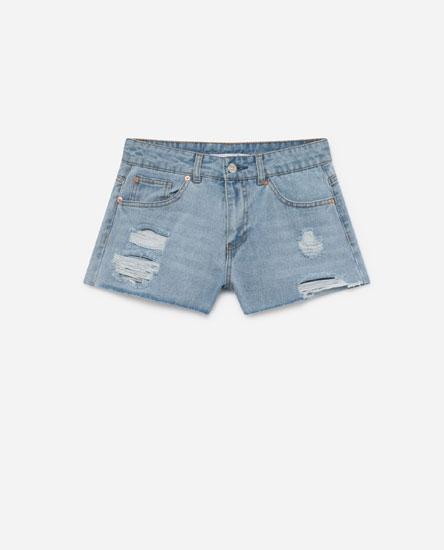 Low Rise Denim Shorts