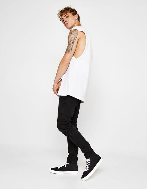 Jeans Skinny Fit Biker Rotos