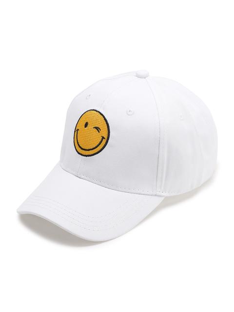 Bianco Emoji Ricamo Berretto Da Baseball