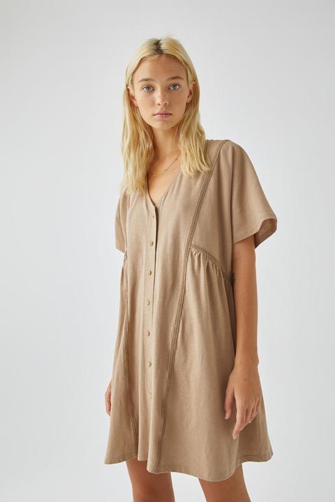 Vestido Puntilla Botones Delanteros