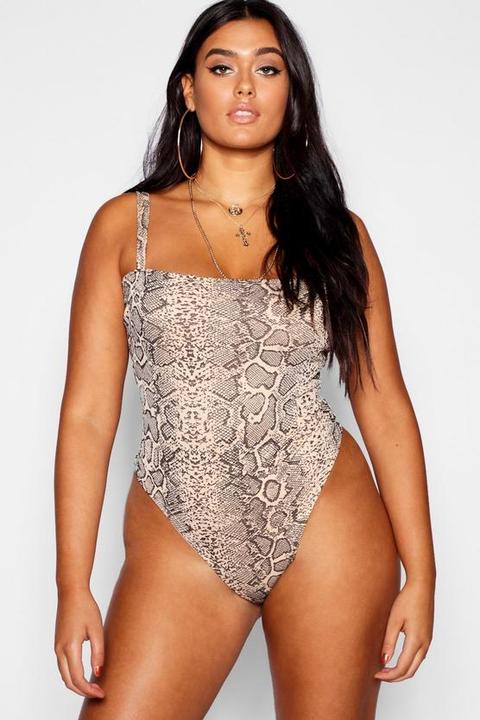 Plus Snake Print Bodysuit