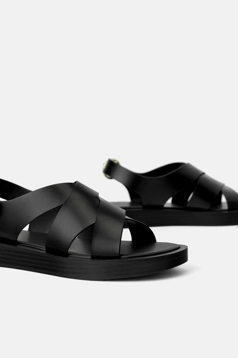 zara minimal flat sandals