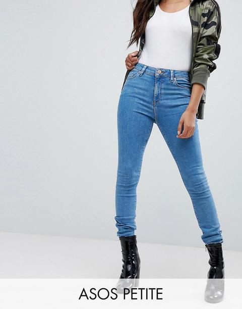 Asos Design Petite - Ridley - Jeans Alla Caviglia Lavaggio Lily - Blu