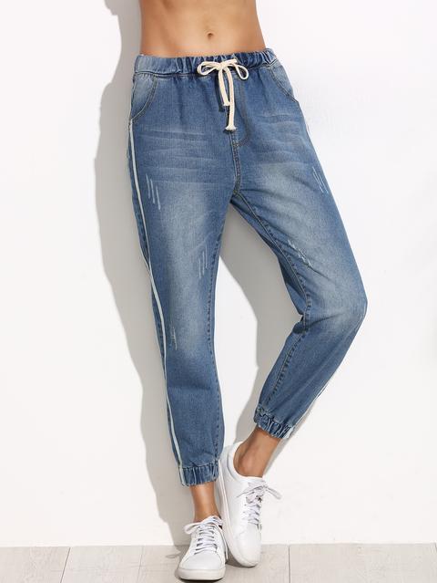 Pantaloni In Jeans - Blu