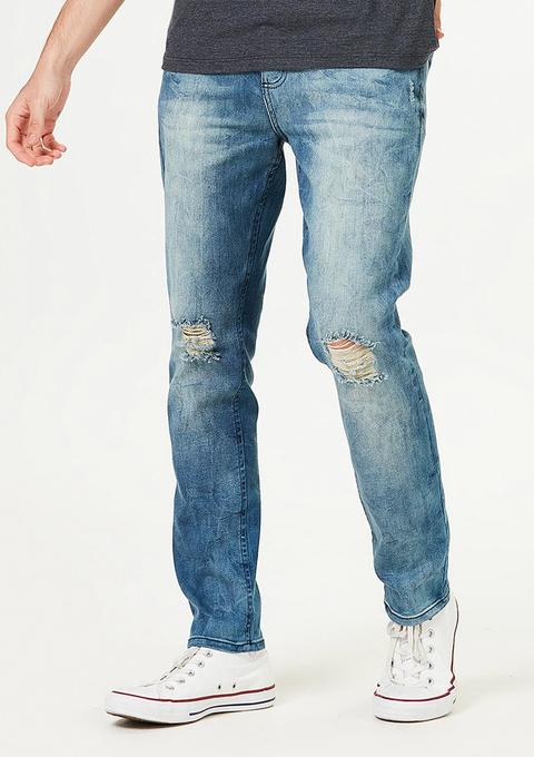 Calça Jeans Masculina Skinny Com Elastano - Azul