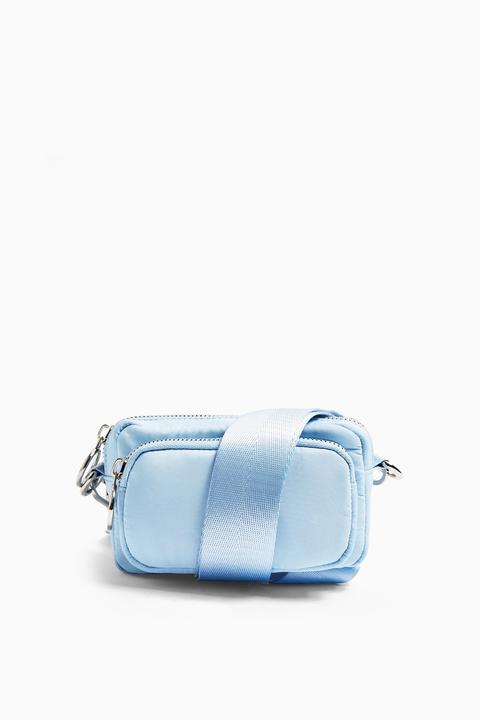 Womens Pale Blue Micro Nylon Cross Body Bag - Pale Blue, Pale Blue