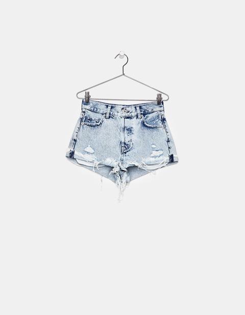 Shorts In Denim Con Taschino A Vista