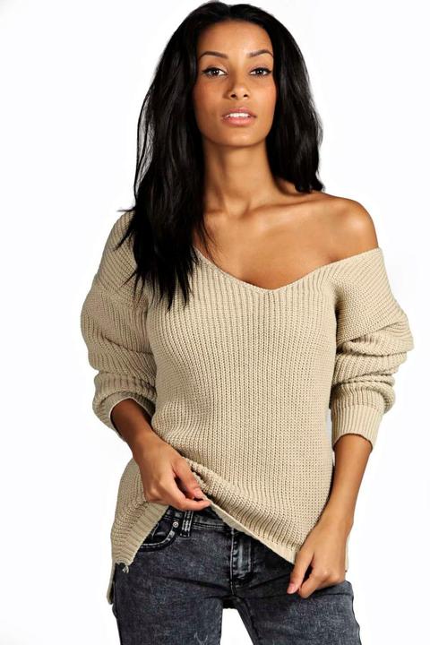 Sasha Oversized V Neck Jumper