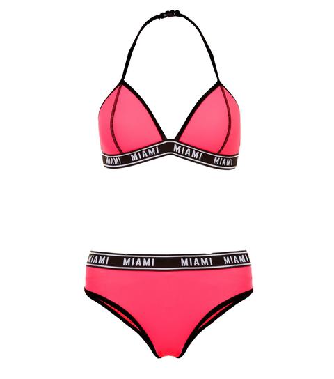 Teens Pink Miami Trim Scuba Bikini