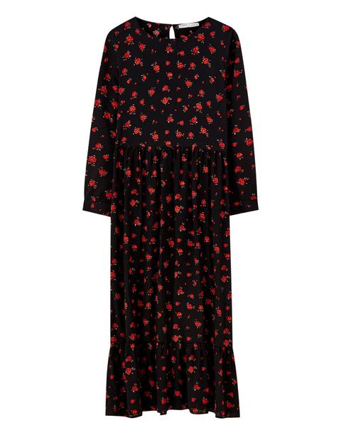 Vestido Midi Negro Paneles