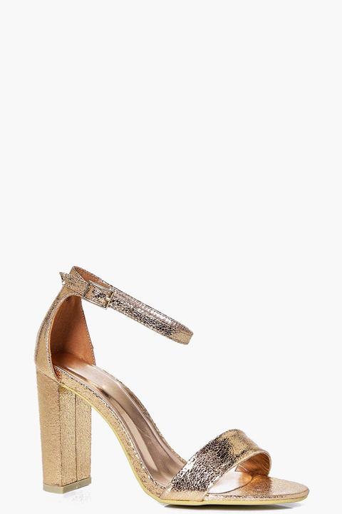 Eva Metallic Block Heel Two Part Shoe