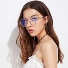 Gafas Con Montura Dorada