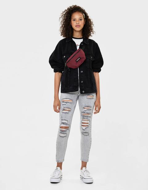 Jeans Skinny Fit Con Strappi