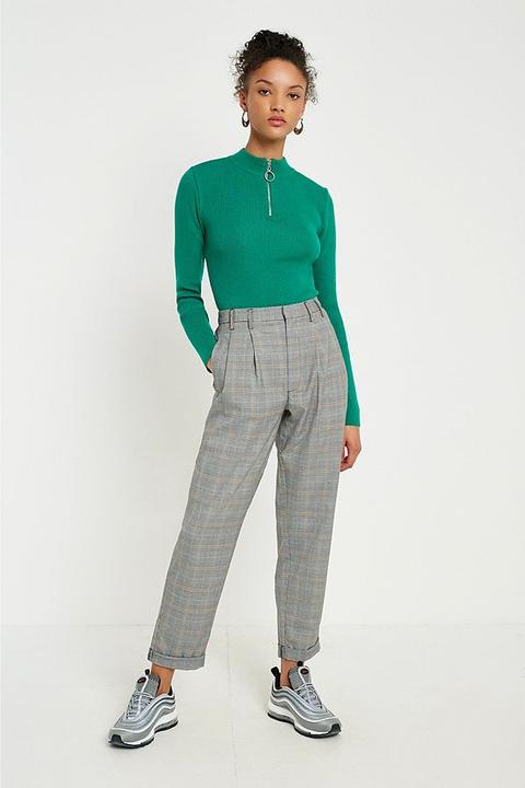 Light Before Dark Yellow Checked Pleated Trousers