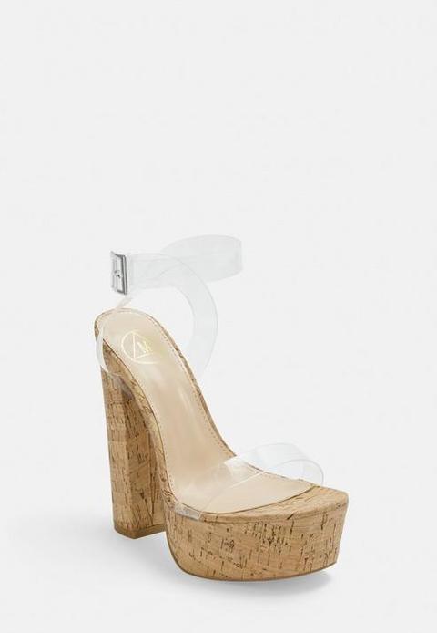 cork and clear heels