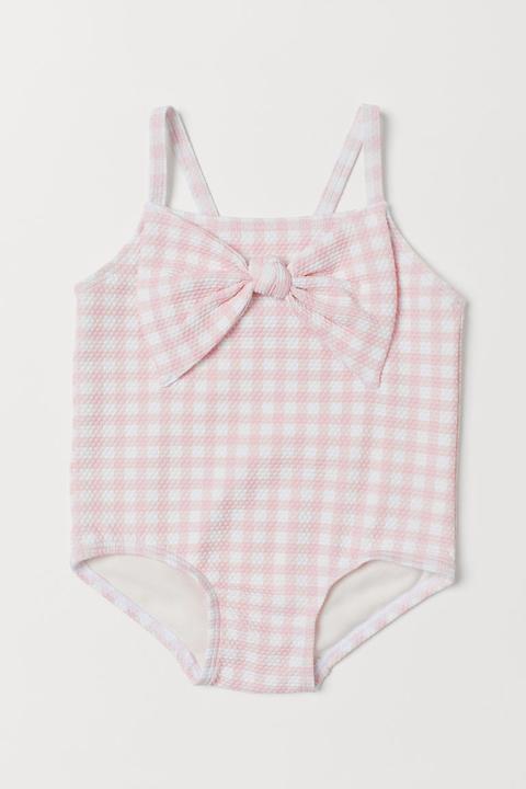 H & M - Costume Intero Con Fiocco - Rosa