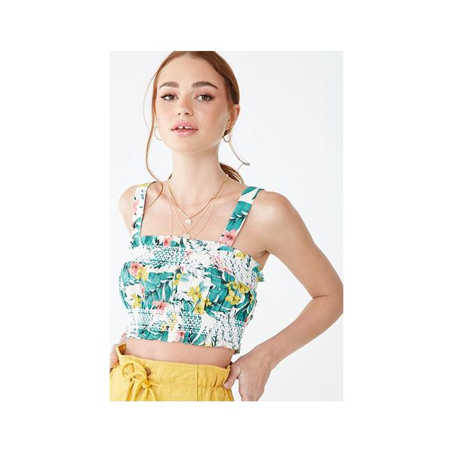 forever 21 green crop top