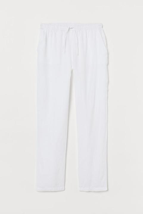 Pantalón De Pijama De Lino - Blanco