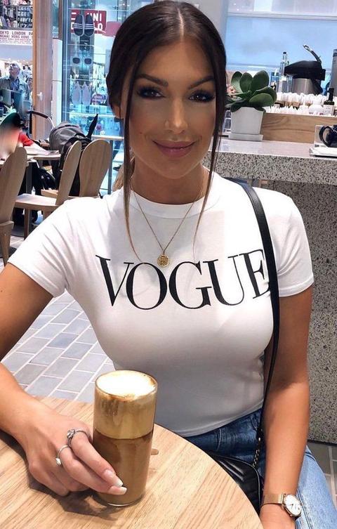 White Vogue Printed Crop Top - Molly
