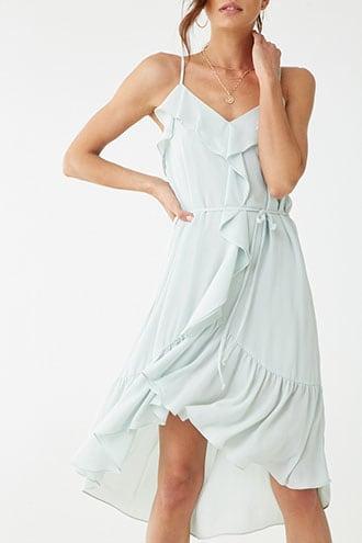 Forever 21 Flounce High-low Dress , Sage