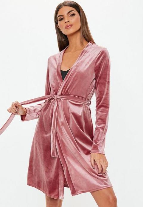 pink velvet dressing gown