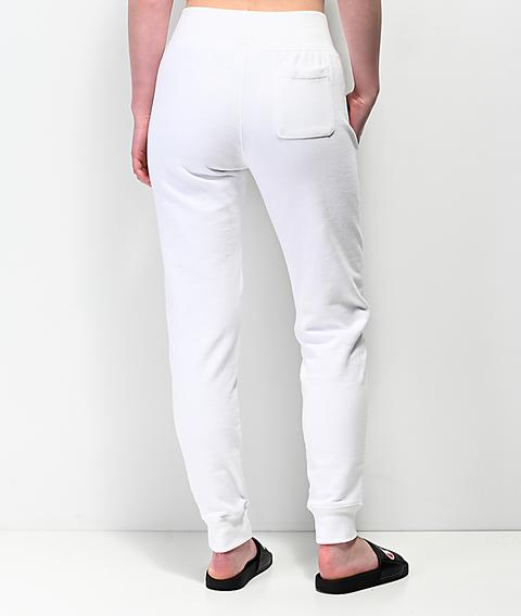 white jogger sweatpants