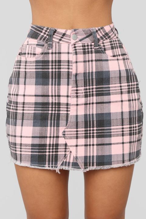 plaid skirt fashion nova