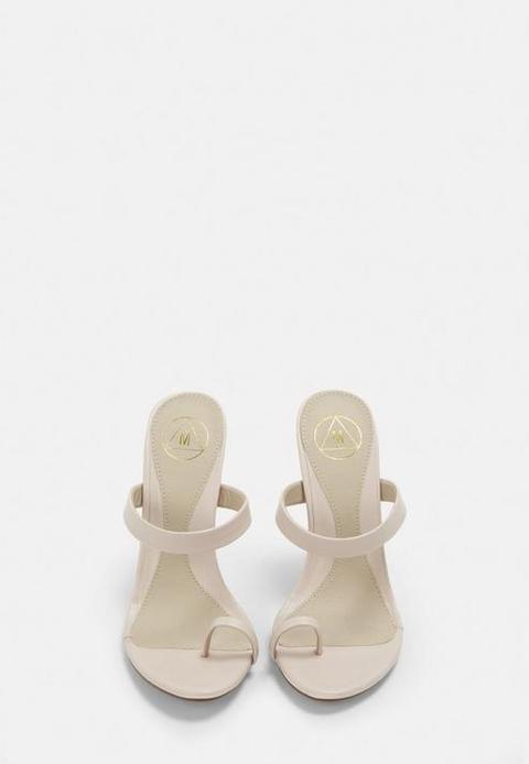 Nude Toe Post Barely There Mules, Nude 