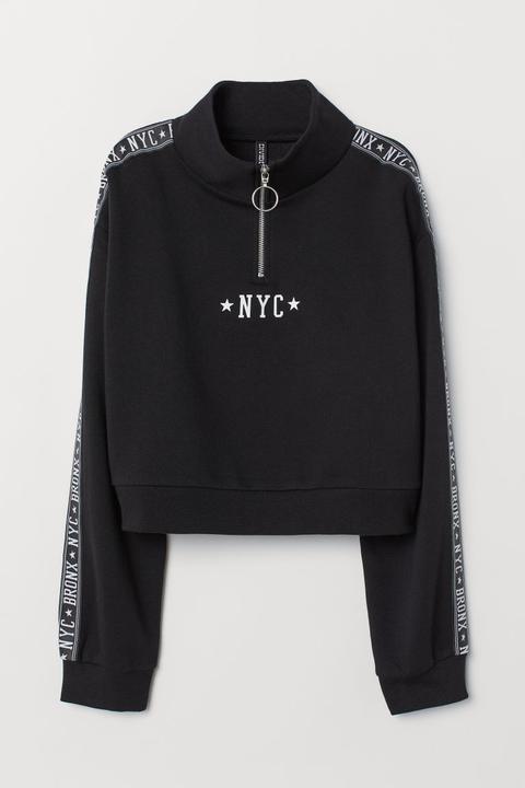 H & M - Sudadera Con Cuello Elevado - Negro