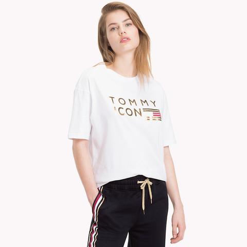 T-shirt In Cotone Biologico Tommy Icons