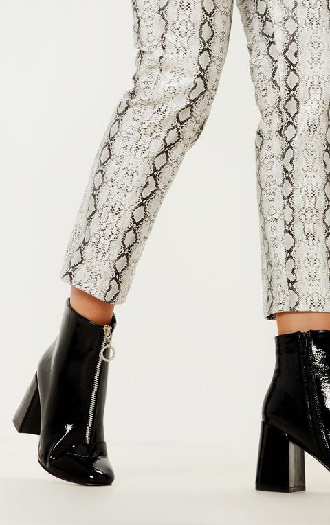 bottines noir vernies