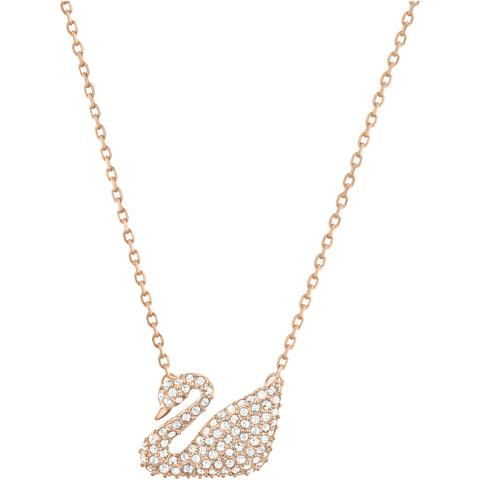 Collana Swan, Bianco, Placcato Oro Rosa