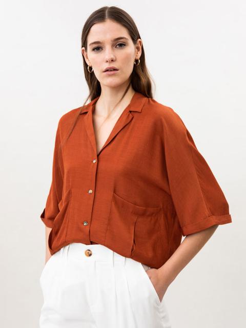 Camisa Oversize Con Bolsillos