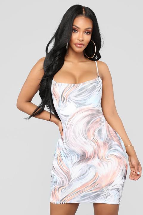 Stormy Winds Mesh Dress - Multi