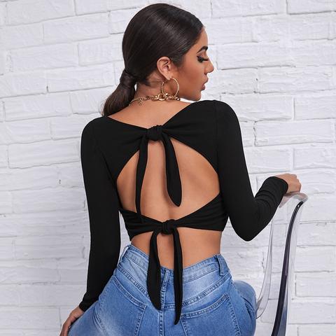 Tied Backless Crop Top