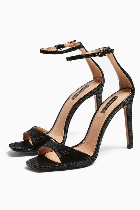 Silvy Black Skinny Two Part Heel Sandals