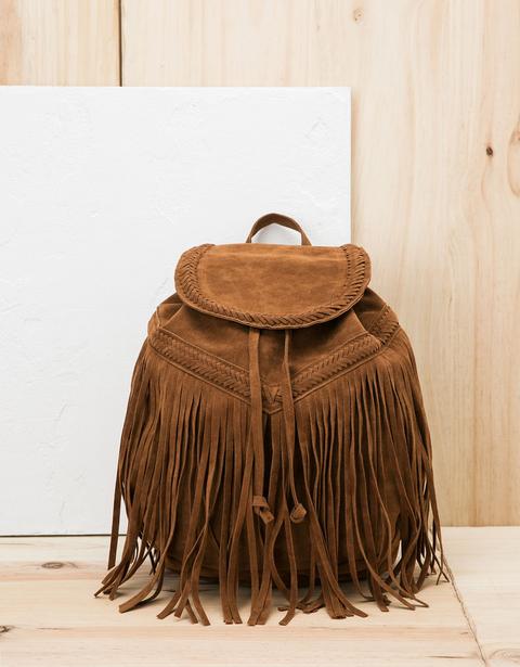 Mochila Bsk Stitching Flecos Suede