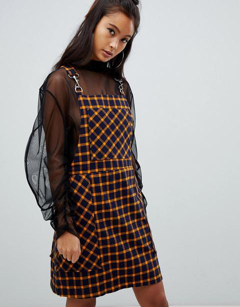 The Ragged Priest Mini Dress In Check-black