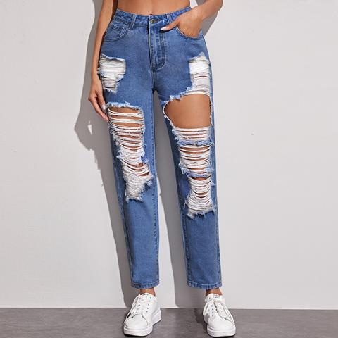 Distressed Mom Jeans