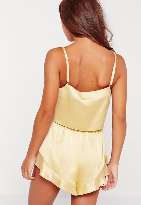 yellow satin camisole