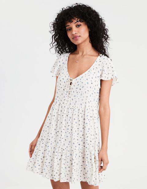 white tiered babydoll dress