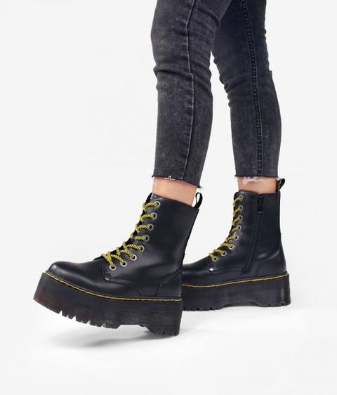 Botas Militares Negras Plataforma